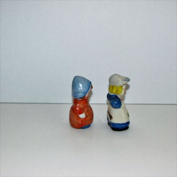 2 Vintage Salt & Pepper Shakers Colourful Mismatched Set Hand Painted Singles - Picture 5 of 9